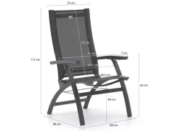 Hartman Primo/Sestino 160 cm Gartenmöbel-Set 5-Teilig verstelbaar