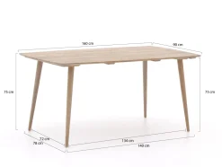Hartman Sophie/ROUGH-K 160 cm Gartenmöbel-Set 5-teilig
