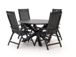 Hartman Troy/Lodola ø 130 cm Gartenmöbel-Set 5-teilig verstellbar