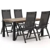 Hartman Troy/ROUGH-S 160 cm Gartenmöbel-Set 5-teilig verstellbar