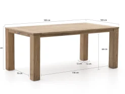 Intenso Adriano/ROUGH-X 180 cm Gartenmöbel-Set 5-teilig