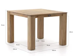 Intenso Adriano/ROUGH-X 100 cm Gartenmöbel-Set 5-teilig