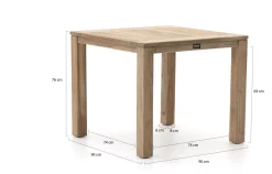 Intenso Asti/ROUGH-S 90 cm Gartenmöbel-Set 5-teilig