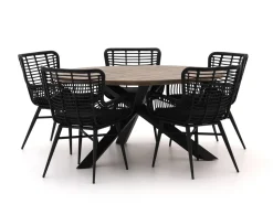 Intenso Asti/Rough-Y Ø 150 cm Gartenmöbel-Set 6-teilig