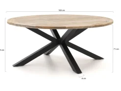 Intenso Asti/Rough-Y Ø 180 cm Gartenmöbel-Set 7-teilig