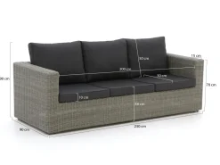 Intenso Carpino Gartensofa 3-Sitzer 230 cm