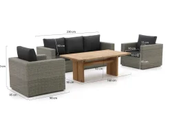 Intenso Carpino/ROUGH-L Gartentisch Lounge-Set 4-teilig