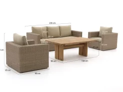 Intenso Carpino/ROUGH-L Gartentisch Lounge-Set 4-teilig
