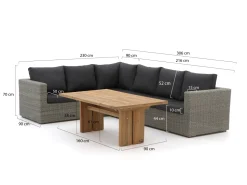 Intenso Carpino/ROUGH-L Sessel-Sofa Lounge-Set 4-teilig links
