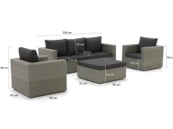 Intenso Carpino Sessel-Sofa Lounge-Set 4-teilig