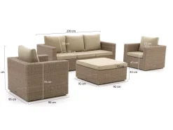 Intenso Carpino Sessel-Sofa Lounge-Set 4-teilig