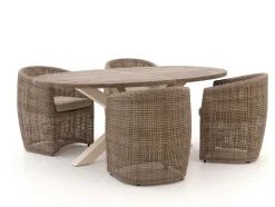 Intenso Marecchia/ROUGH-Y Ellips 200 cm Gartenmöbel-Set 5-teilig