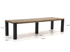 Intenso Mazzano/ROUGH-X 320 cm lounge-Gartenmöbel-Set 7-Teilig verstelbaar