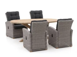 Intenso Mazzano/ROUGH-Y Ellips 200 cm Gartenmöbel-Set 5-teilig verstellbar