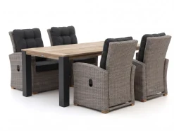 Intenso Mazzano/ROUGH-Y Ellips 200 cm Gartenmöbel-Set 5-teilig verstellbar