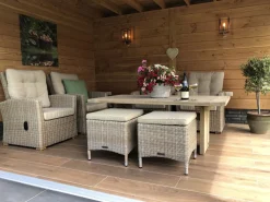 Intenso Milano Beistelltisch Outdoor/Gartenhocker 53x53x37 cm