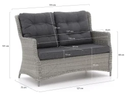 Intenso Milano Dining Gartensofa 2-Sitzer 133 cm