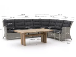 Intenso Milano/ROUGH-L Gartentisch Lounge-Set 5-teilig