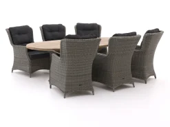 Intenso Milano/ROUGH-Y Ellips 240 cm Dining-Lounge Gartenmöbel-Set 7-teilig