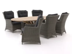 Intenso Milano/ROUGH-Y Ellips 240 cm Dining-Lounge Gartenmöbel-Set 7-teilig