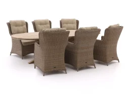 Intenso Milano/ROUGH-Y Ellips 280 cm Dining-Lounge Gartenmöbel-Set 7-teilig