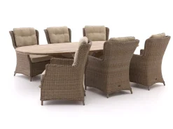 Intenso Milano/ROUGH-Y Ellips 280 cm Dining-Lounge Gartenmöbel-Set 7-teilig