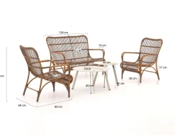 Intenso Napoli/Bovezzo Sessel-Sofa Lounge-Set 5-teilig