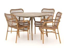 Intenso Parma/ROUGH-K ø 115 cm Gartenmöbel-Set 5-teilig stapelbar