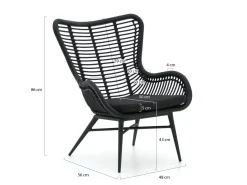 Intenso Rovello/ROUGH-K 40 cm Balkonmöbel-Set Lounge 3-teilig