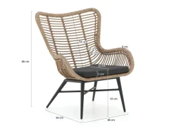 Intenso Rovello/ROUGH-K 40 cm Balkonmöbel-Set Lounge 3-teilig