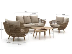 Intenso Stila/ROUGH-K Sessel-Sofa Lounge-Set 5-teilig
