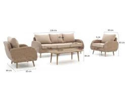 Intenso Suzzara/ROUGH-K Sessel-Sofa Lounge-Set 4-teilig