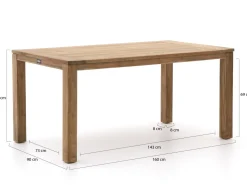 Intenso Tropea/ROUGH-S 160 cm Gartenmöbel-Set 5-teilig