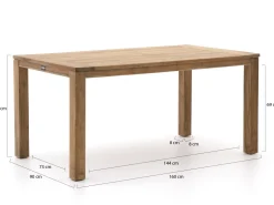 Intenso Tropea/ROUGH-S 160 cm Gartenmöbel-Set 5-teilig