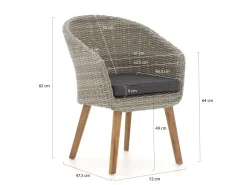 Intenso Tropea/ROUGH-X 180 cm Gartenmöbel-Set 5-teilig