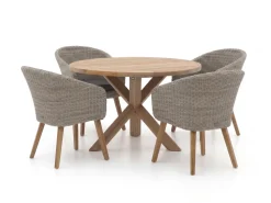 Intenso Tropea/ROUGH-Y ø 120 cm Gartenmöbel-Set 5-teilig