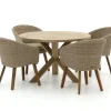 Intenso Tropea/ROUGH-Y ø 120 cm Gartenmöbel-Set 5-teilig