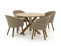 Intenso Tropea/ROUGH-Y ø 120 cm Gartenmöbel-Set 5-teilig