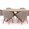 Intenso Tropea/ROUGH-Y ø 180 cm Gartenmöbel-Set 7-teilig
