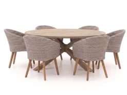 Intenso Tropea/ROUGH-Y ø 180 cm Gartenmöbel-Set 7-teilig