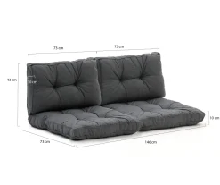 Madison Florance Loungekissen Set Sitz ca. 73x73 cm Rücken ca. 73x43 cm 4-teilig