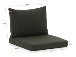 Madison Loungekissen Luxus Sitz 60x60 cm Rücken 60x40 cm 2-Teilig
