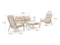 Manifesto Alzano Sessel-Sofa Lounge-Set 4-teilig verstellbar