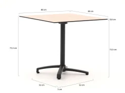 Manifesto Belpasso/Canzo 80 cm Gartenmöbel-Set 5-teilig stapelbar klappbar