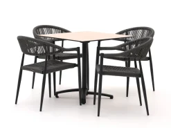 Manifesto Belpasso/Canzo 80 cm Gartenmöbel-Set 5-teilig stapelbar klappbar