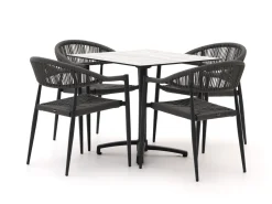 Manifesto Belpasso/Canzo 80 cm Gartenmöbel-Set 5-teilig stapelbar klappbar