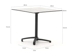 Manifesto Belpasso/Canzo 80 cm Gartenmöbel-Set 5-teilig stapelbar klappbar