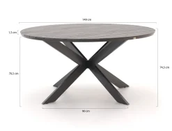 Manifesto Belpasso/Fidenza ø 149 cm Gartenmöbel-Set 6-teilig stapelbar