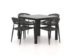Manifesto Belpasso/Fidenza 90 cm Gartenmöbel-Set 5-teilig stapelbar