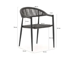 Manifesto Belpasso/Fidenza 90 cm Gartenmöbel-Set 5-teilig stapelbar